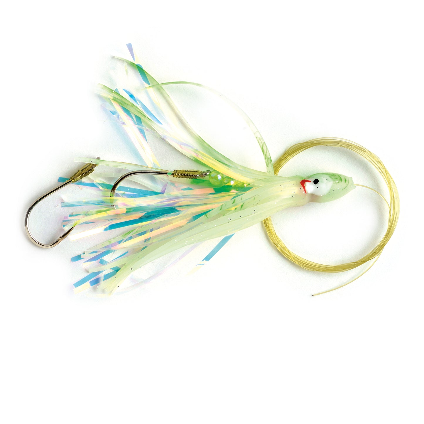 P-Line Rigged Squid 4.5" Green Glow Spots
