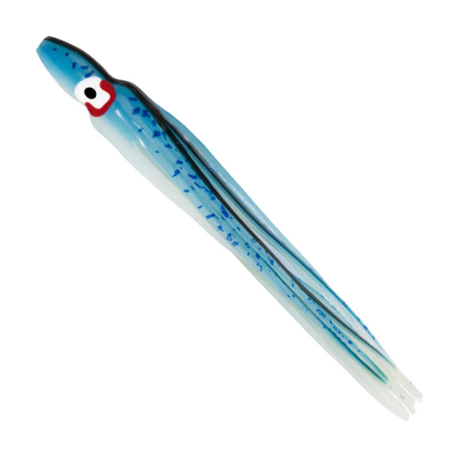 Delta Tackle - 4.5" Rigged Squid Blue/Glow Spatterback
