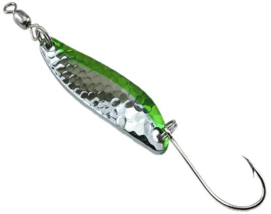 Gibbs Croc - 1/4 oz Hammered Chrome Green Stripe